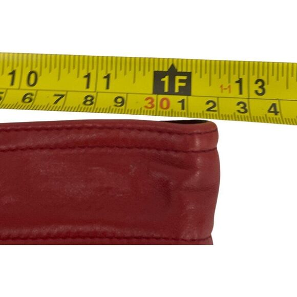 Loewe Womens Nappa Leather Skirt EU 38 US M 4 6 Red Pencil Vintage Knee Length - Picture 5 of 7